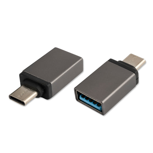 4smarts Passiver Adapter USB-C auf USB-A 2er Set grau