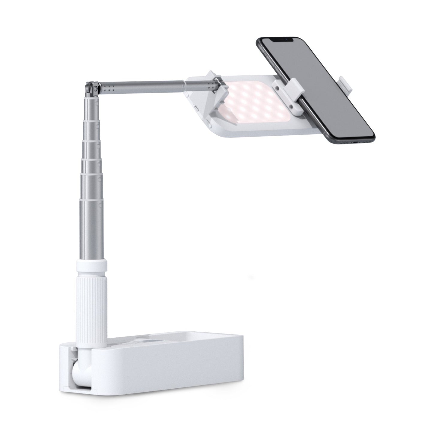 4smarts Selfie Stand LoomiPod Fold mit LED Lampen und Bluetooth Fernsteuerung für Smartphones weiß