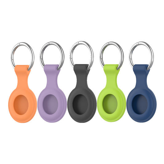 4smarts Silicone Case Set für AirTags 5 Stück (grün, violett, schwarz, blau, orange)