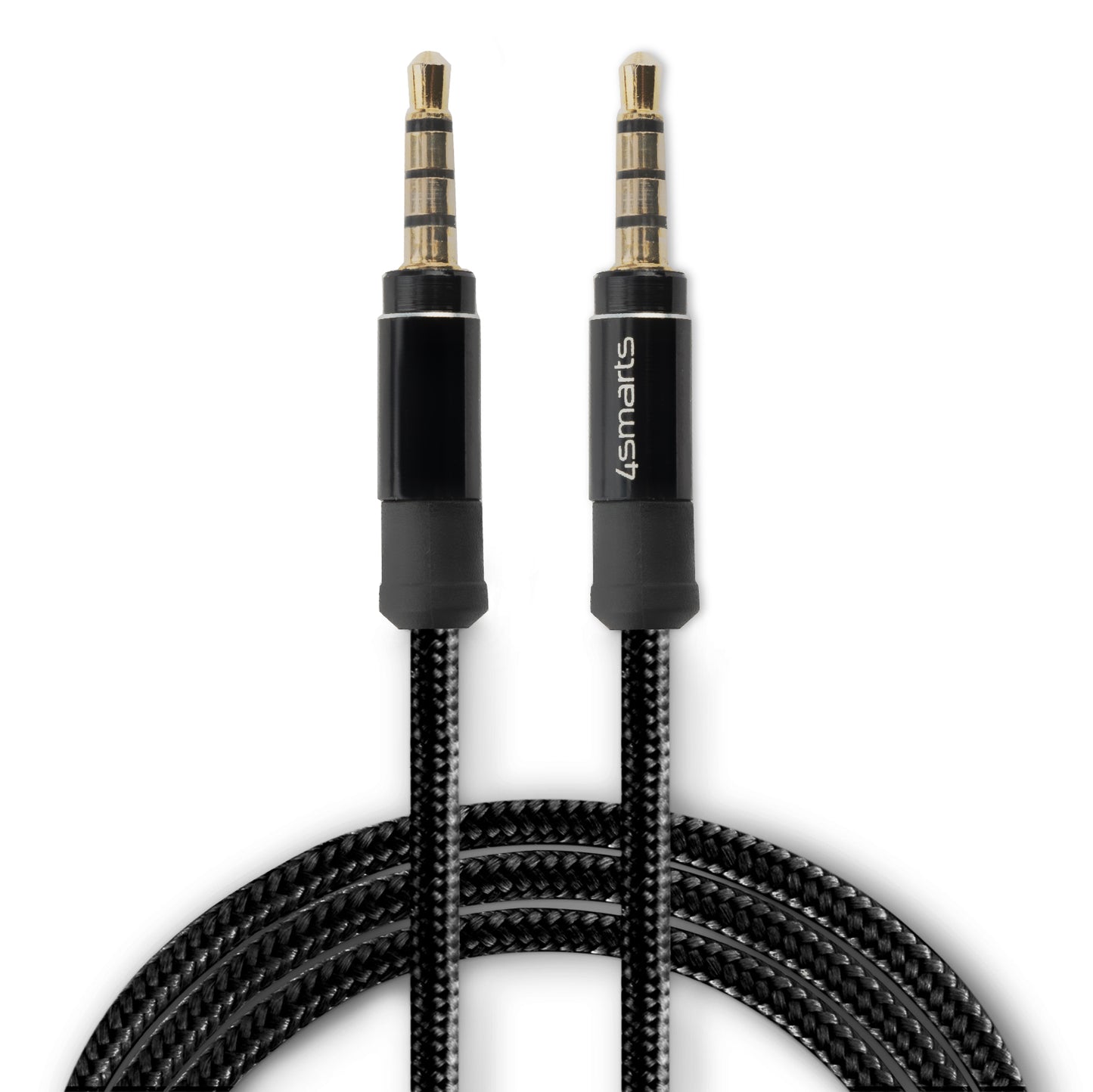 4smarts 3,5mm Stereo Audio Kabel SoundCord 1m textil schwarz