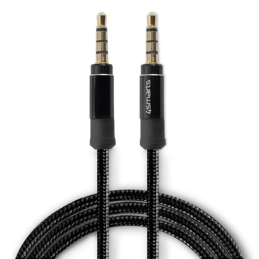 4smarts 3,5mm Stereo Audio Kabel SoundCord 1m textil schwarz