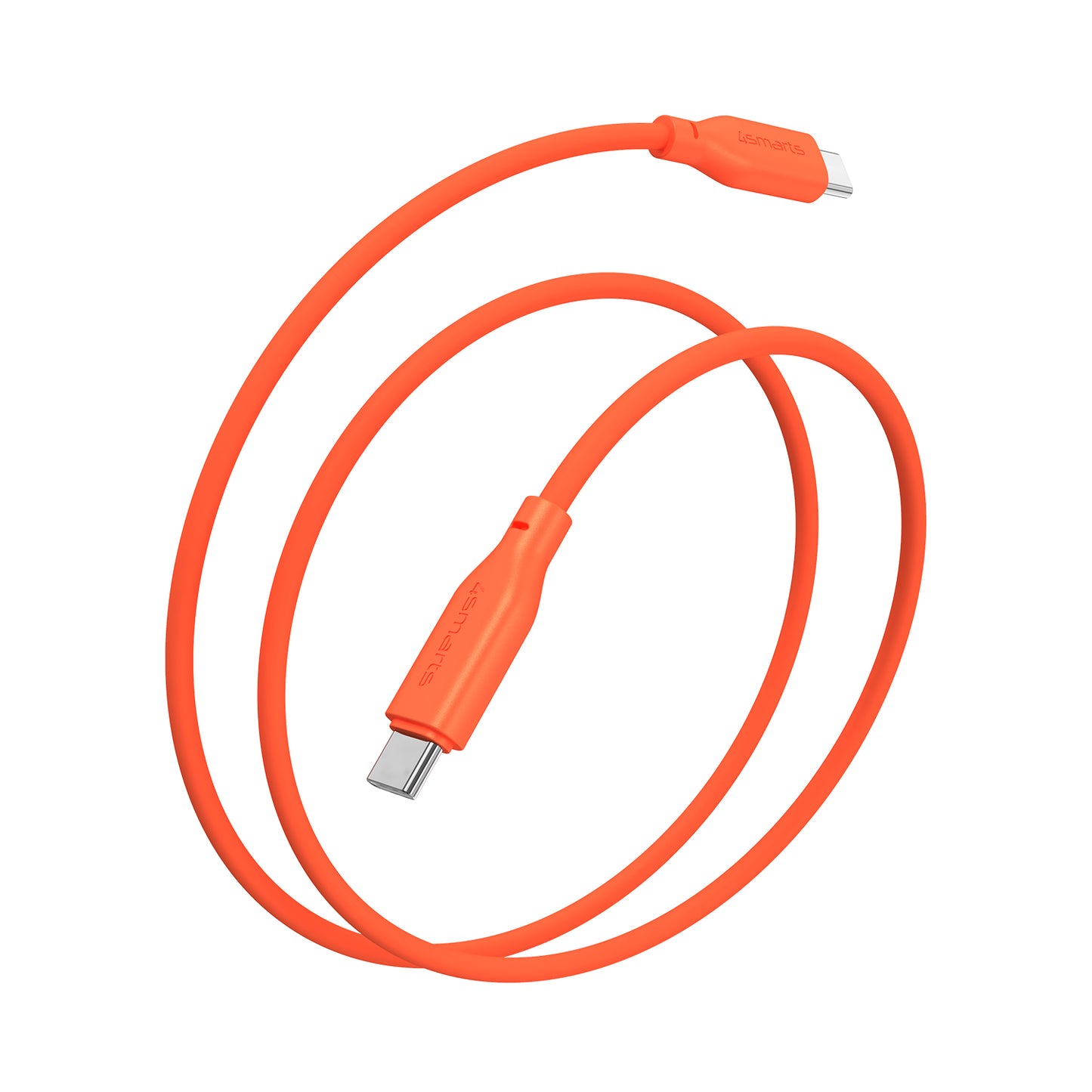 4smarts USB-C / USB-C Silikon-Kabel High Flex 60W 1,5m orange