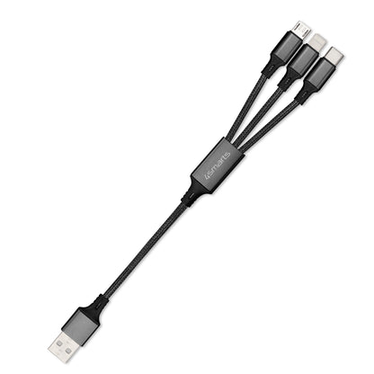 4smarts 3in1 Kabel ForkCord 20cm textil schwarz