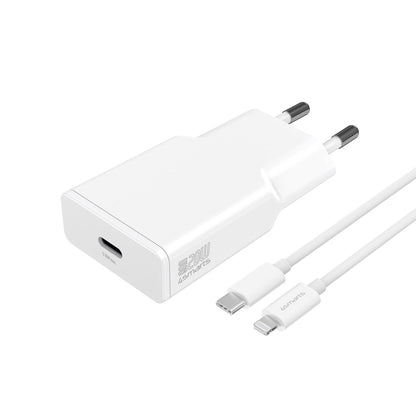 4smarts Netzladegerät PDPlug Slim 20W GaN 1C und USB-C auf Lightning Kabel 1,5m, weiß