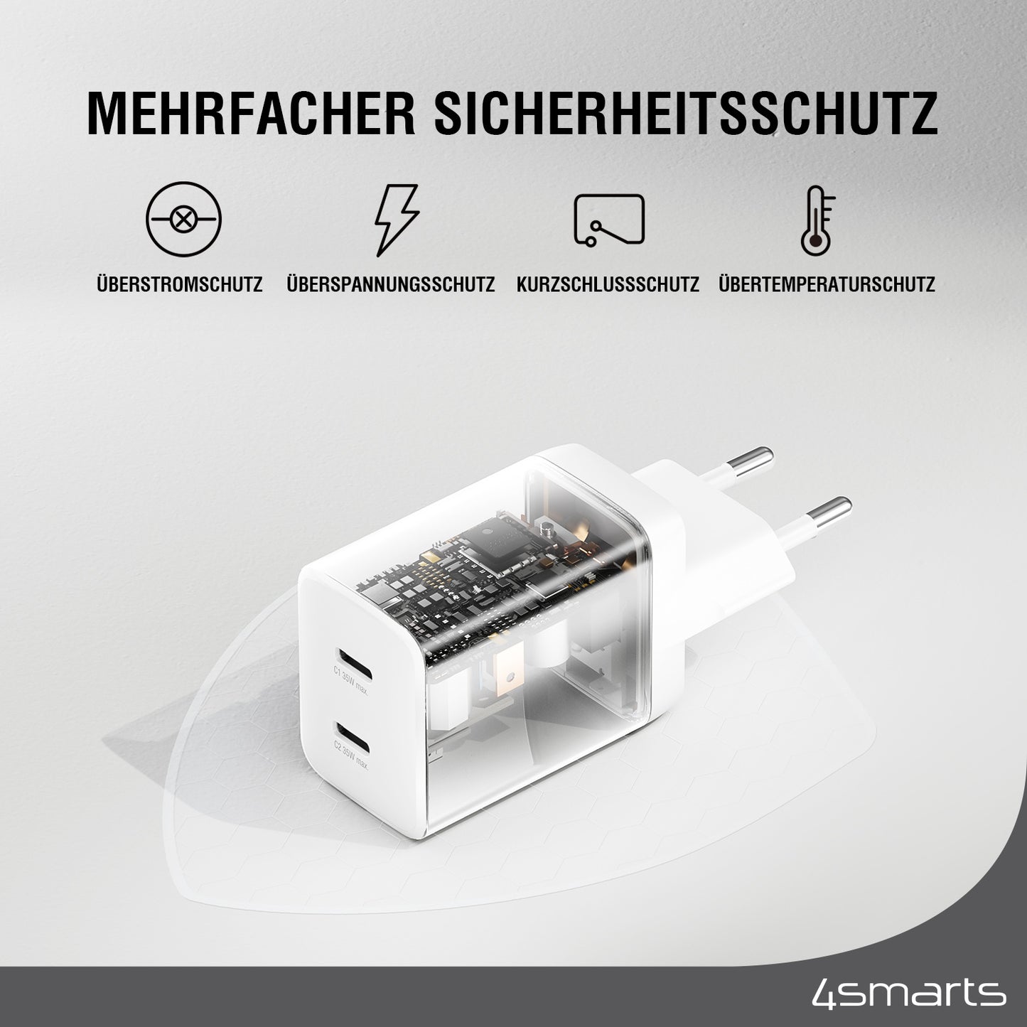 4smarts Ladegerät PDPlug Dual 36W GaN 2C weiß