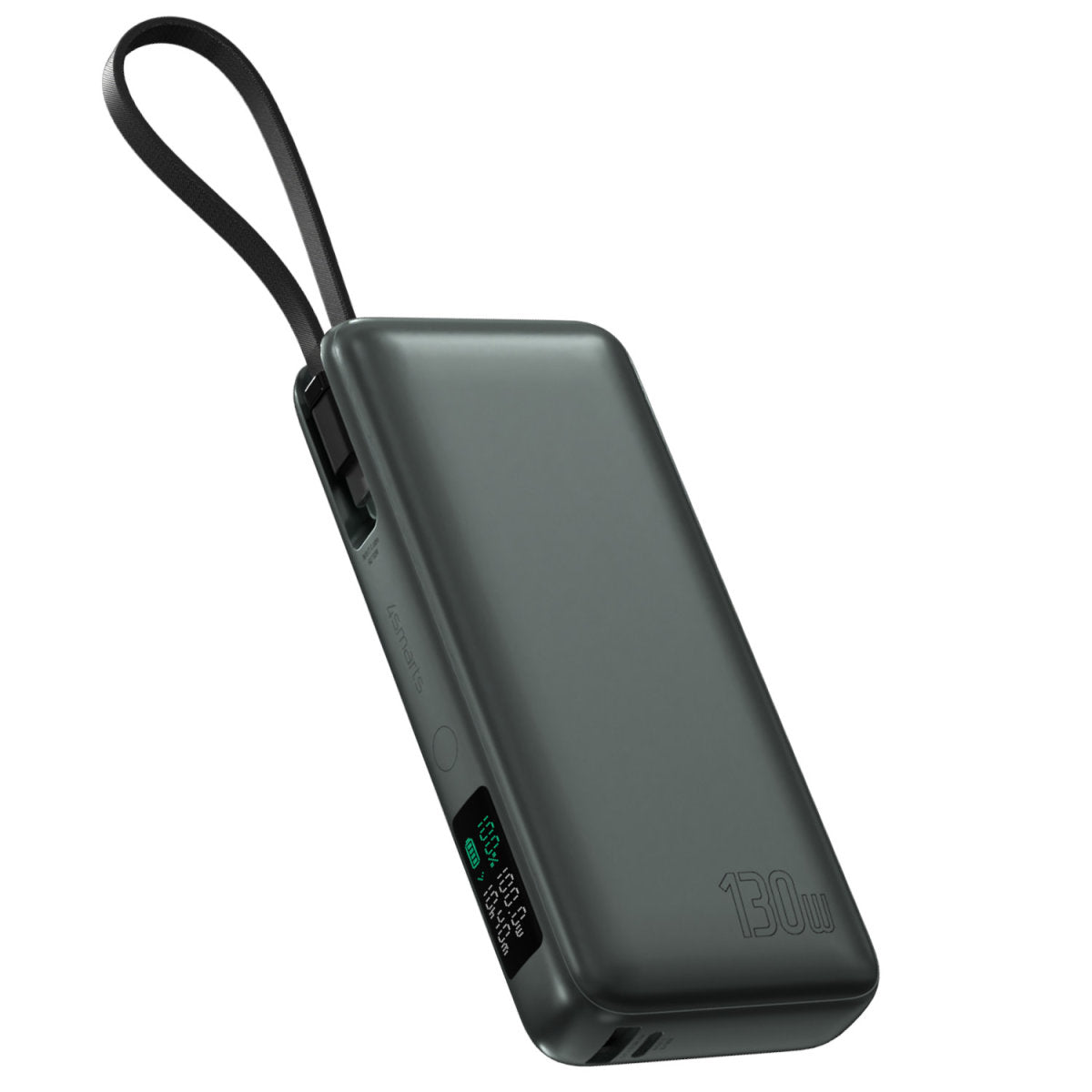 4smarts Powerbank Enterprise mit integriertem USB-C Kabel 20000mAh 130W spacegrau