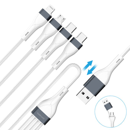 4smarts USB-C/A Multi-Ladekabel 4in2 25cm, weiß