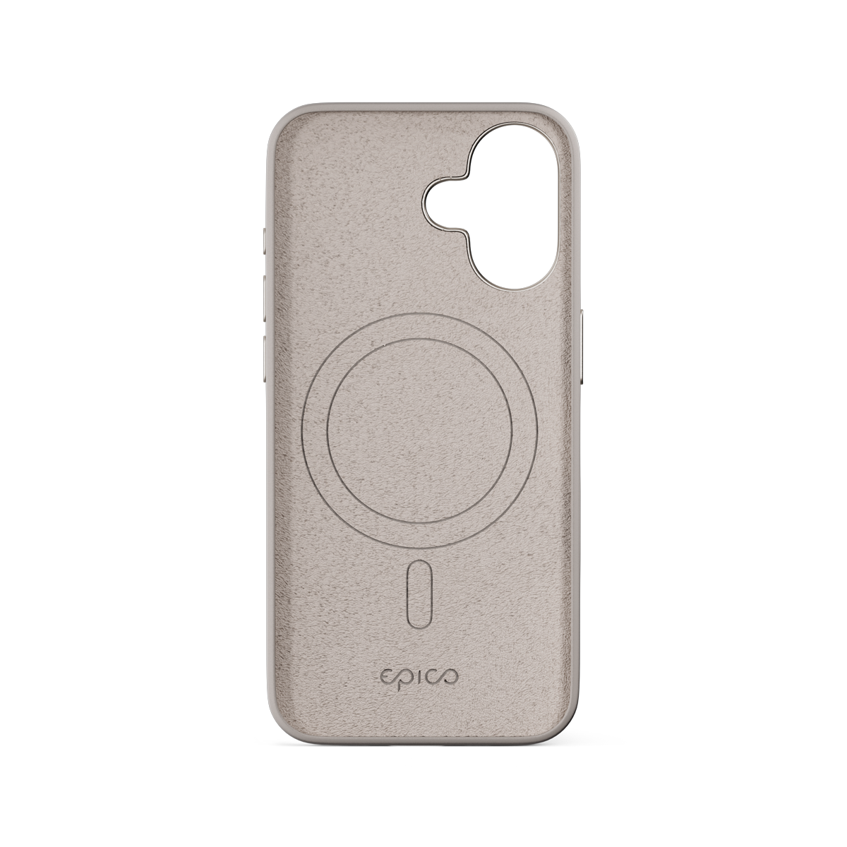 Epico Mag+ Silicone Case with Aluminium details for iPhone 16 Plus - titanium beige