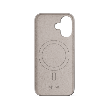 Epico Mag+ Silicone Case with Aluminium details for iPhone 16 Plus - titanium beige