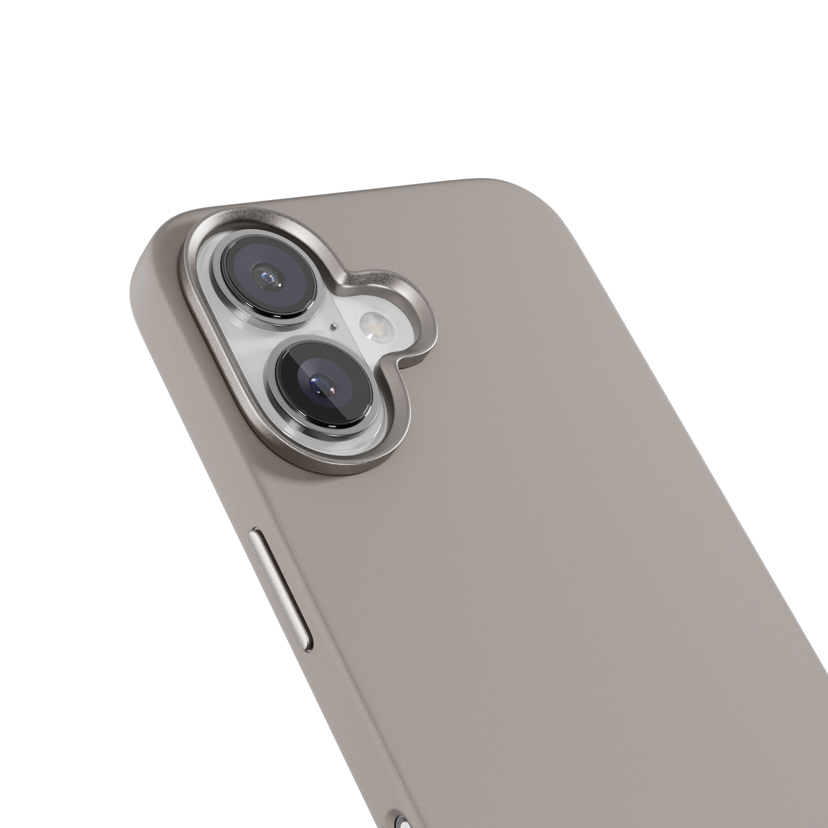 Epico Mag+ Silicone Case with Aluminium details for iPhone 16 Plus - titanium beige