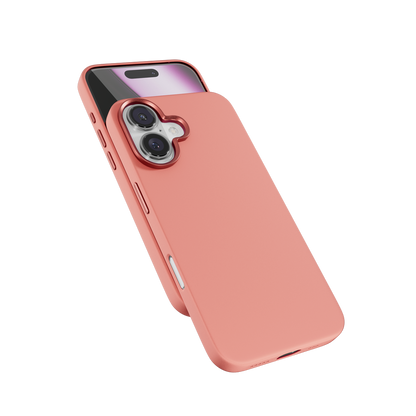 Epico Mag+ Silicone Case with Aluminium details for iPhone 16 Plus - peach pink