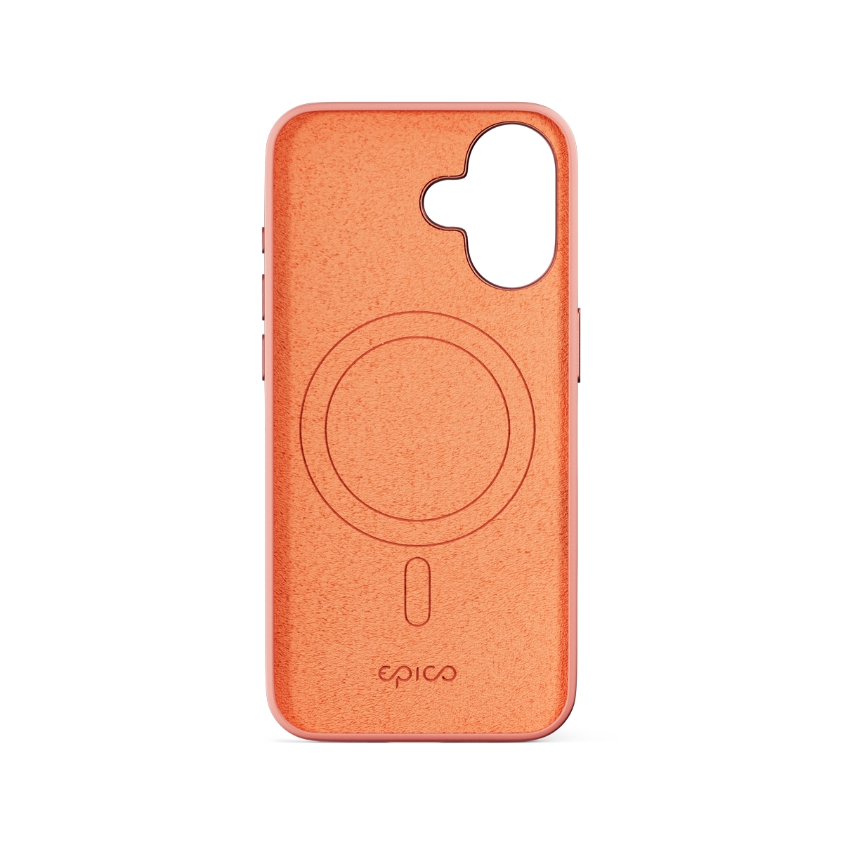 Epico Mag+ Silicone Case with Aluminium details for iPhone 16 Plus - peach pink