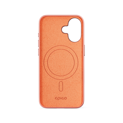 Epico Mag+ Silicone Case with Aluminium details for iPhone 16 Plus - peach pink