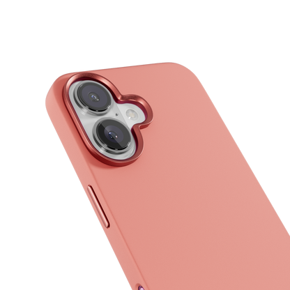 Epico Mag+ Silicone Case with Aluminium details for iPhone 16 Plus - peach pink