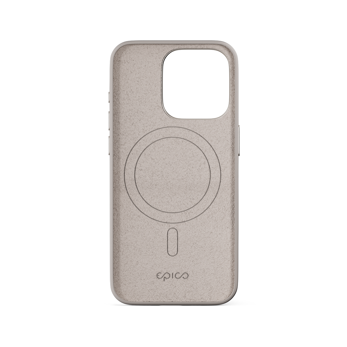 Epico Mag+ Silicone Case with Aluminium details for iPhone 16 Pro Max - titanium beige