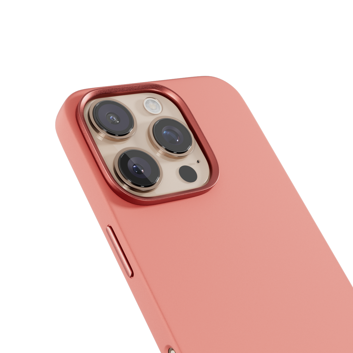 Epico Mag+ Silicone Case with Aluminium details for iPhone 16 Pro Max - peach pink